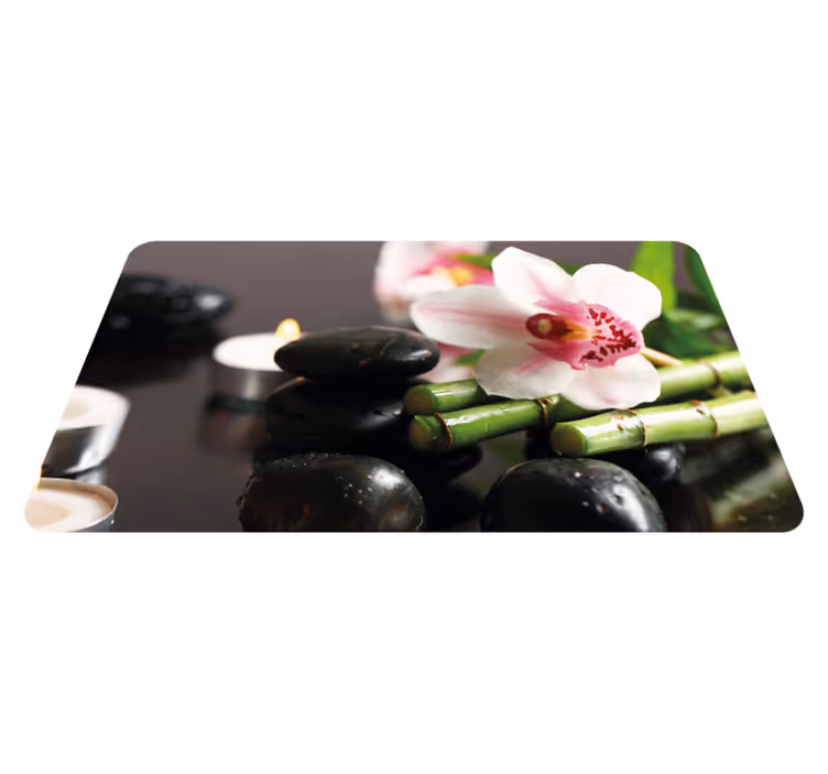 Alfombra vinílica naturaleza serenidad de orquídea - TenVinilo