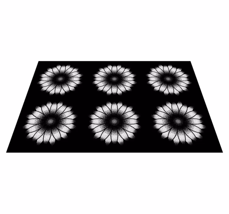 Alfombra vinilo cocina Girasol negro - TenVinilo
