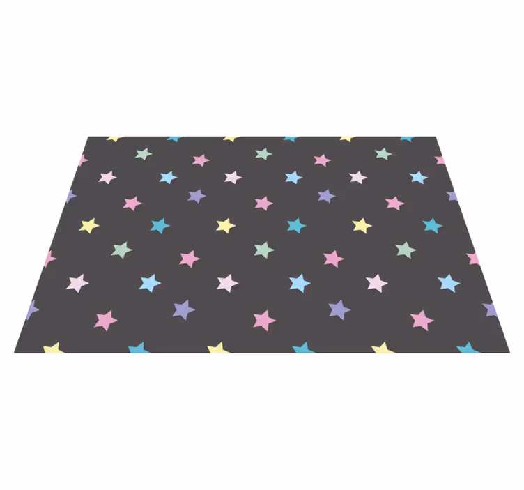 Alfombra vinílica estrellas patrón infantil colorido - TenVinilo