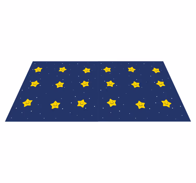 Alfombra vinílica estrellas patrón azul feliz - TenVinilo