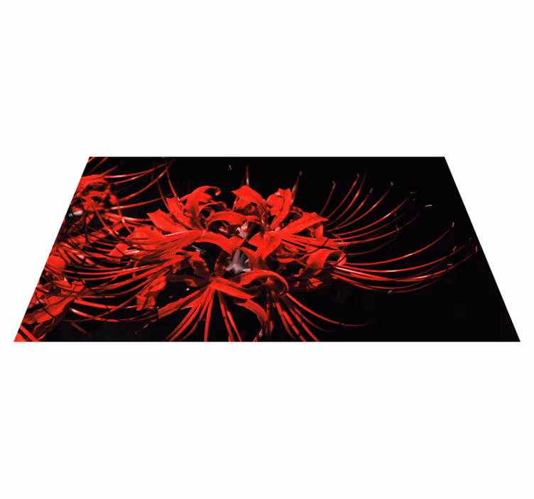 Alfombra vinílica flores explosión floral roja - TenVinilo