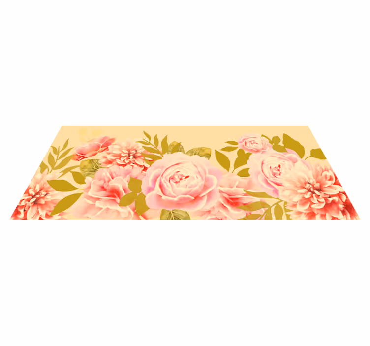 Alfombra vinílica flores elegancia floral floreciente - TenVinilo