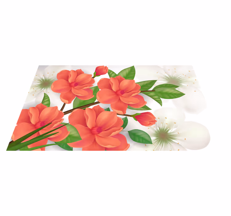 Alfombra vinílica flores arreglo de flores colorido - TenVinilo