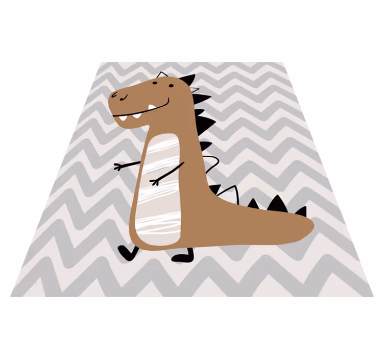 Alfombra vinílica infantil bebé t-rex marrón - TenVinilo