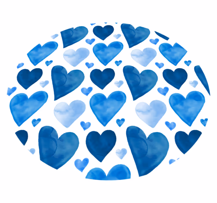 Alfombras vinílicas modernas Corazones de tonos azules - TenVinilo