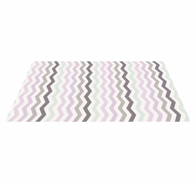 Alfombra vinílica geométrica olas nórdicas zigzag - TenVinilo