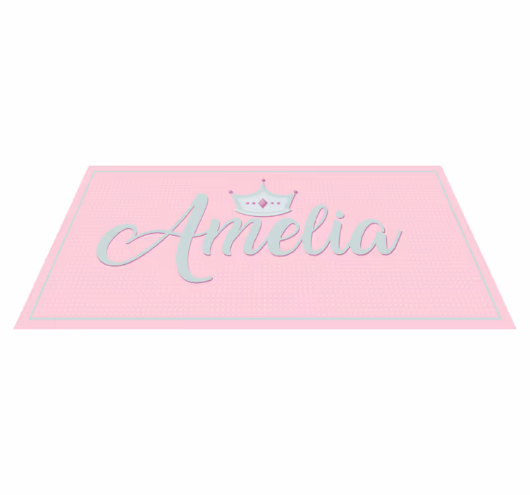 Alfombra vinílica infantil Nombre de la princesa rosa - TenVinilo