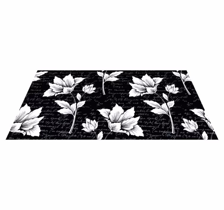 Alfombra vinílica flores elegante elemento botánico - TenVinilo