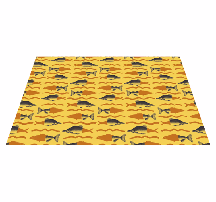 Alfombra vinílica de animales motivo de pez amarillo - TenVinilo