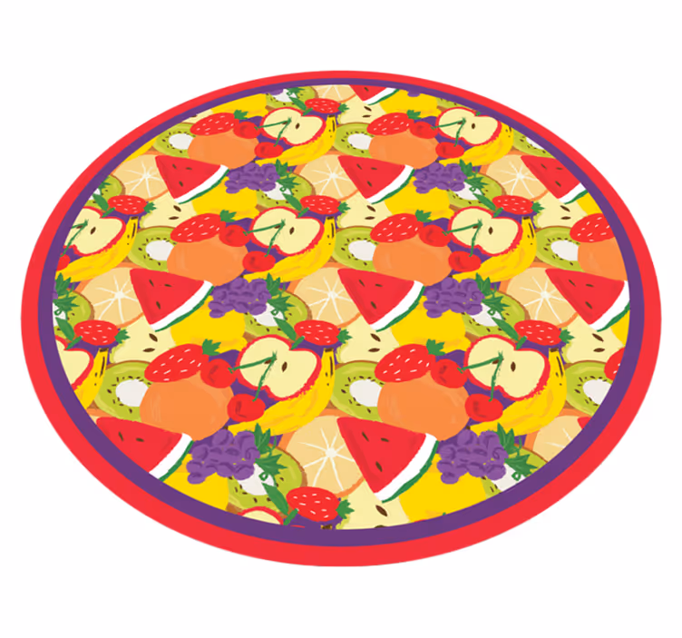 Alfombra vinílica cocina patrón de mezcla de frutas - TenVinilo