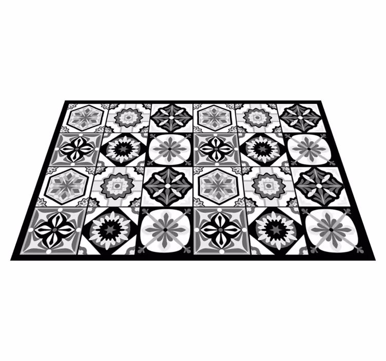 Alfombra vinílica hidráulica elegante patrón gris - TenVinilo