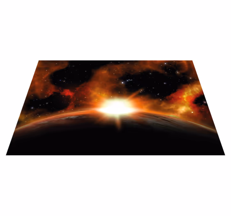 Alfombra vinílica estrellas resplandor de amanecer celestial - TenVinilo