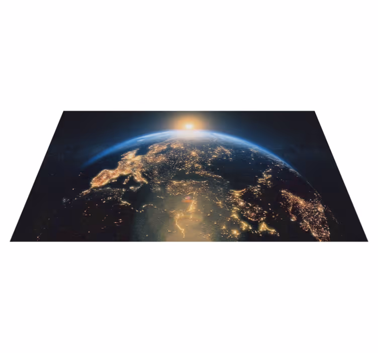 Alfombra vinílica mapamundi la tierra desde arriba - TenVinilo