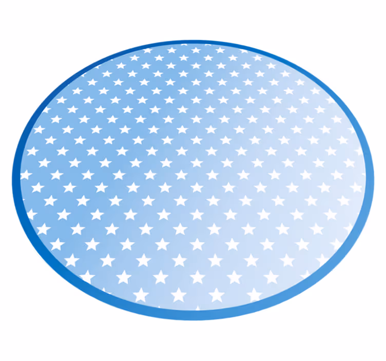 Alfombra vinílica estrellas patrón circular azul - TenVinilo