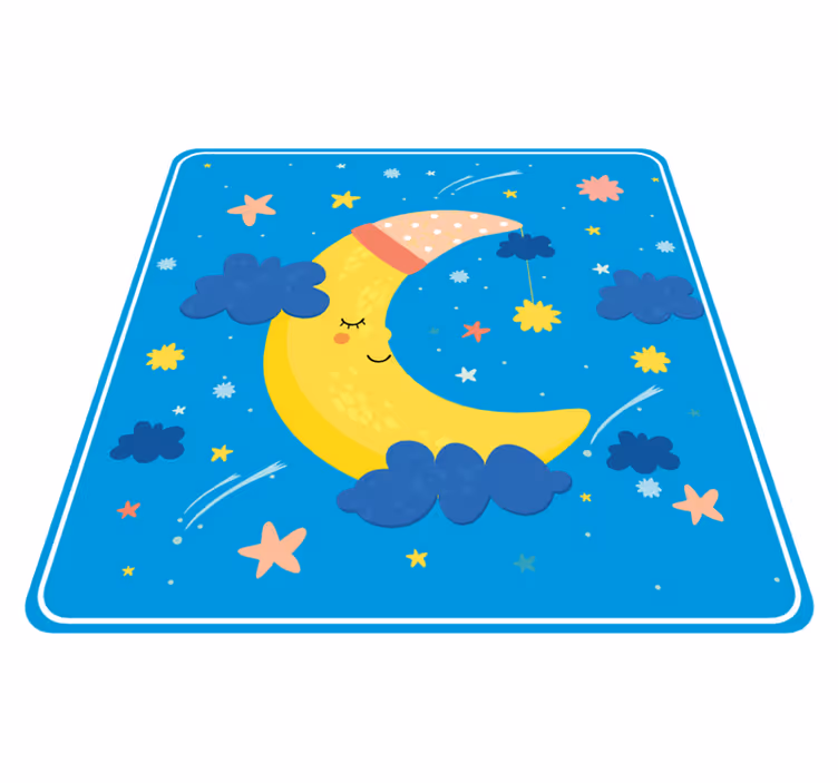 Alfombra vinílica estrellas luna sonriente - TenVinilo