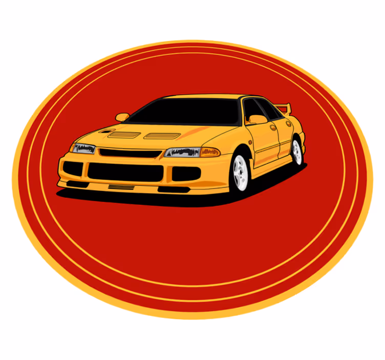 Alfombra vinílica salón Coche musculoso fuerte - TenVinilo