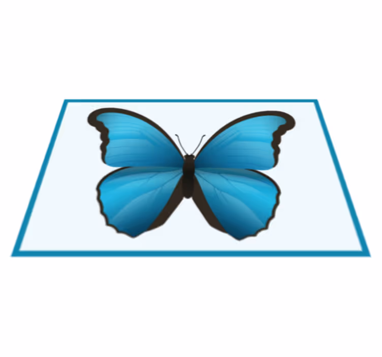 Alfombra vinílica de animales mariposa azul - TenVinilo