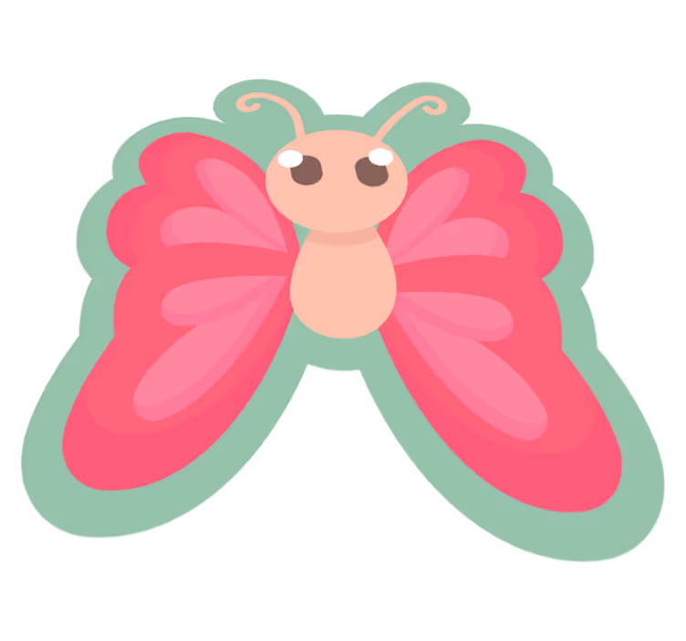Aflombra vinílica animales Diseño de personajes de mariposa wendy - TenVinilo