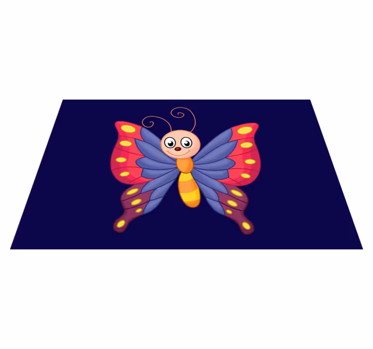 Aflombra vinílica animales Ilustración de mariposa linda sonrient - TenVinilo