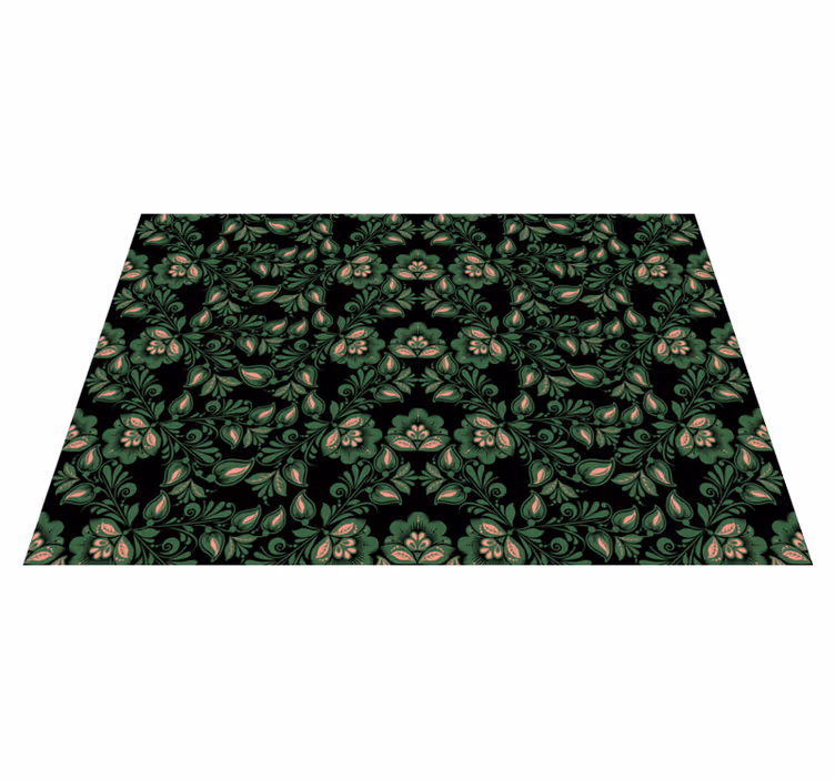 Alfombra vinílica flores motivo de vegetación botánica - TenVinilo