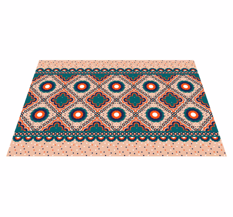Alfombra vinílica étnica motivo floral atrevido - TenVinilo