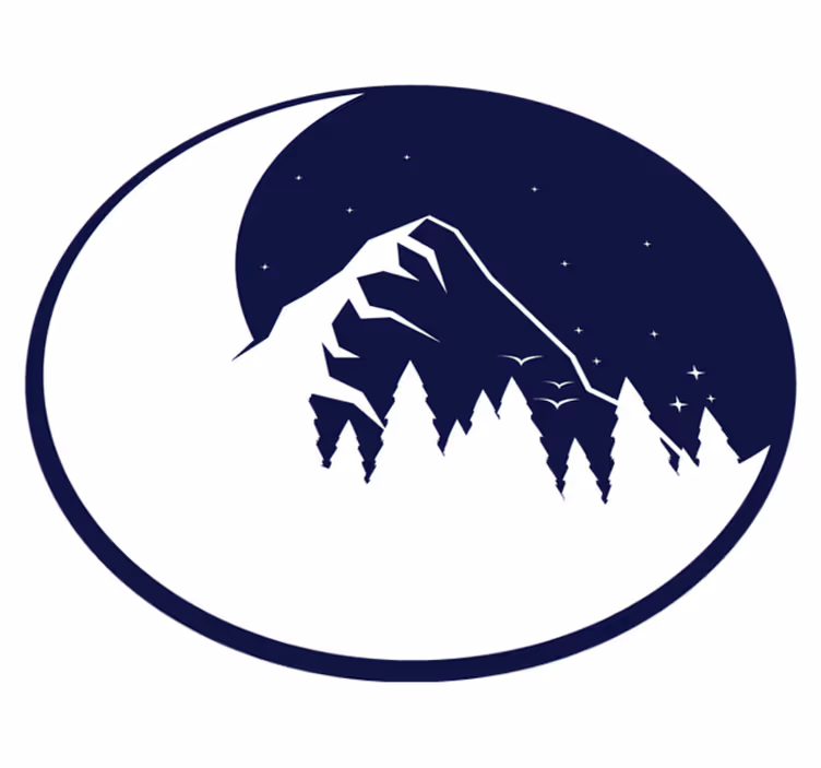 Alfombra vinílica naturaleza vista de la luna en la montaña - TenVinilo
