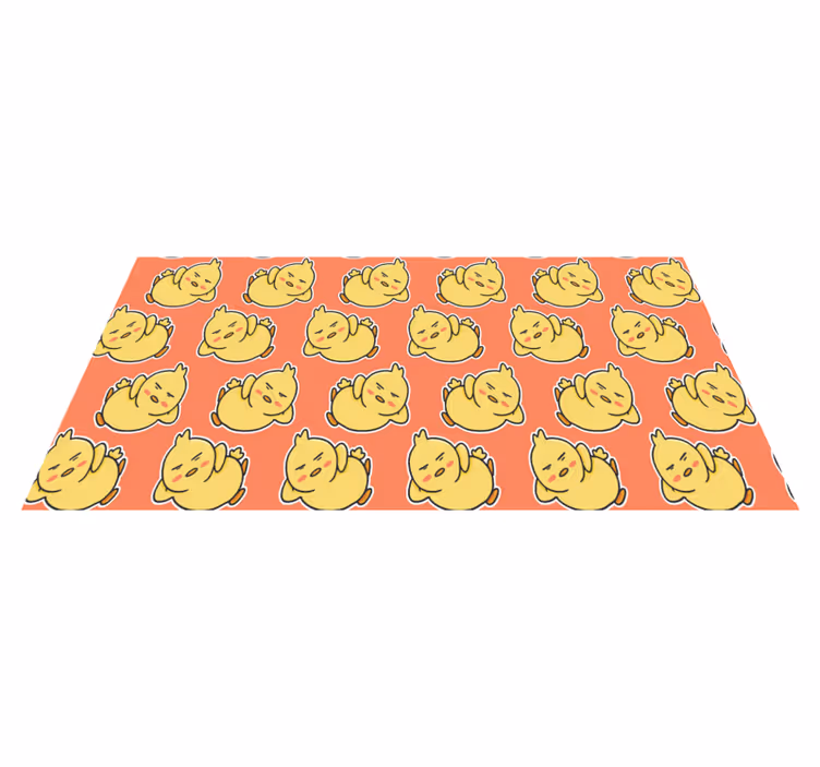 Alfombra vinílica de animales encantadores patitos amarillos - TenVinilo