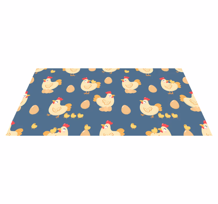 Alfombra vinílica de animales patrón de gallina encantadora - TenVinilo