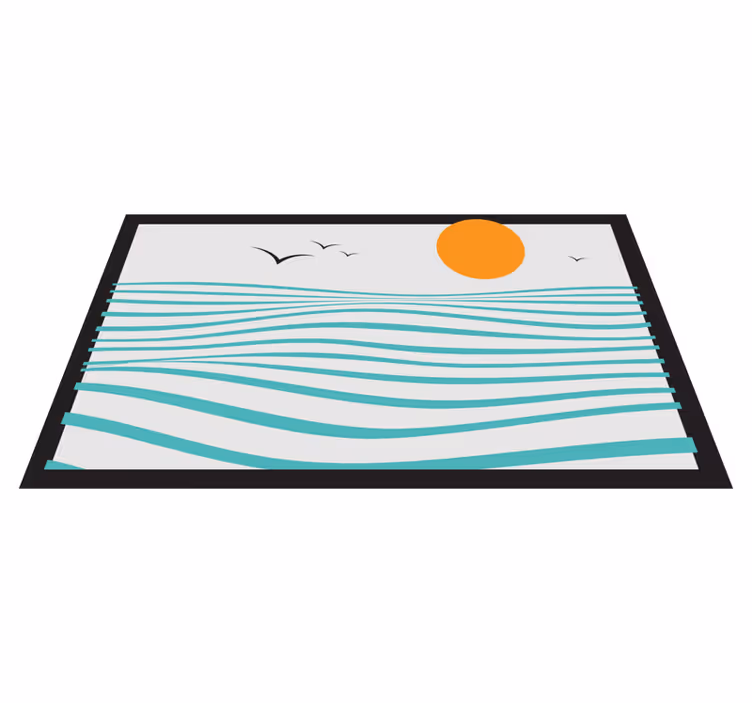 Alfombra vinílica moderna olas del atardecer - TenVinilo