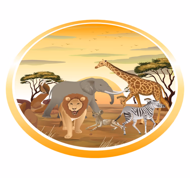 Alfombra vinílica de animales aventura en safari - TenVinilo