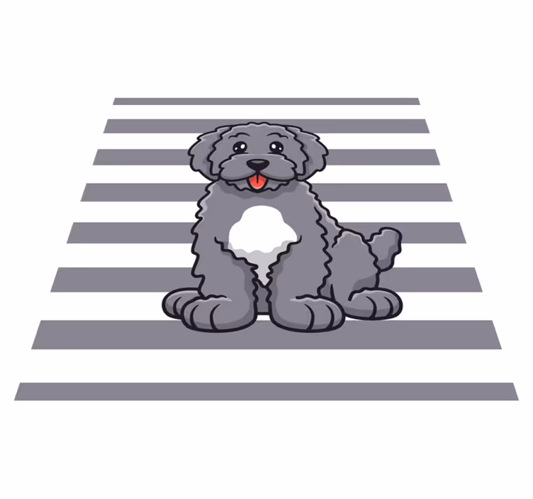 Alfombra vinílica de animales linda ilustración de perro - TenVinilo