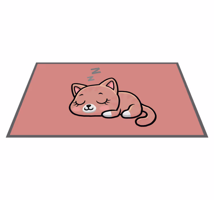 Alfombra vinílica de animales felino dormido - TenVinilo