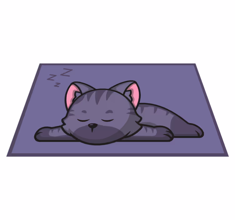 Alfombra vinílica de animales gato durmiendo - TenVinilo
