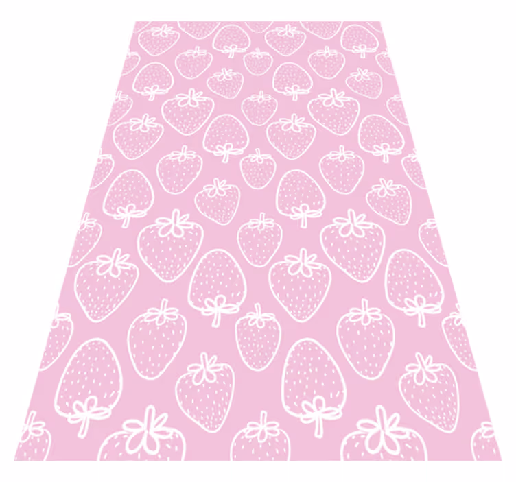 Alfombra vinílica cocina motivo de fresa - TenVinilo