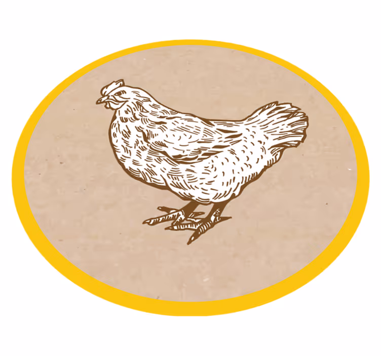 Alfombra vinílica de animales ilustración de pollo - TenVinilo