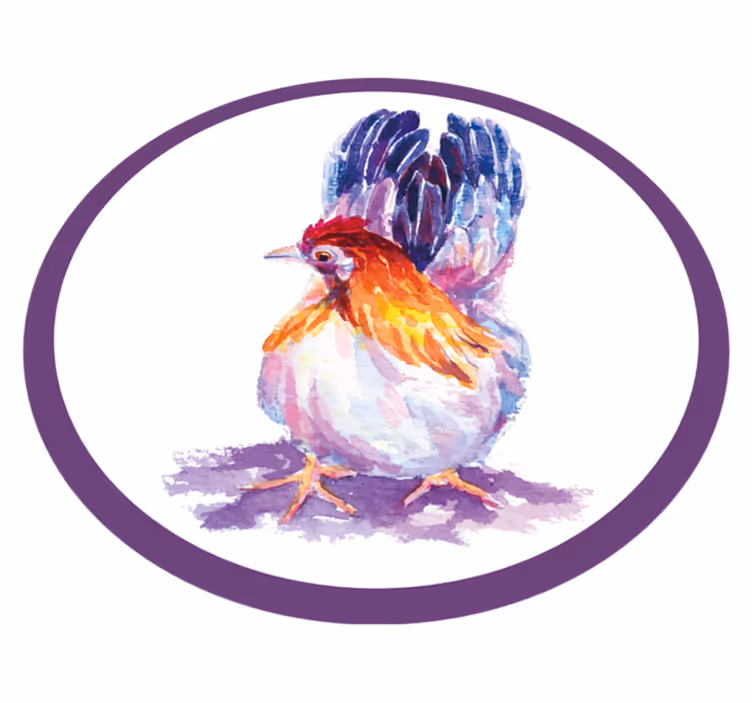 Alfombra vinílica de animales pollo colorido - TenVinilo