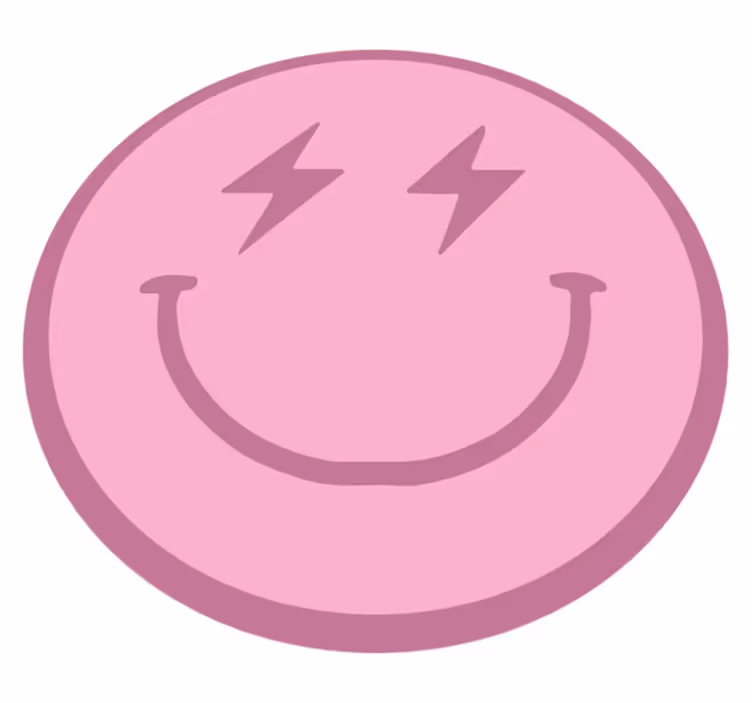 Alfombras vinílicas modernas Cara sonriente del rayo rosa - TenVinilo