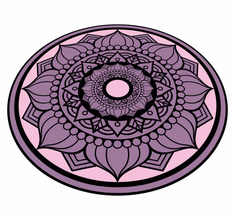 Alfombra vinílica mandala patrón floral circular - TenVinilo