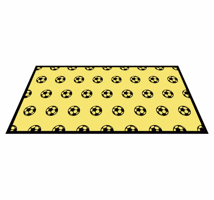 Alfombra vinilo rectangular Patrón de bola amarilla y negra - TenVinilo