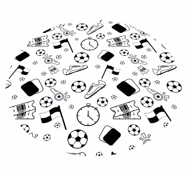 Alfombra vinilo redonda Patrón lineal de fútbol - TenVinilo