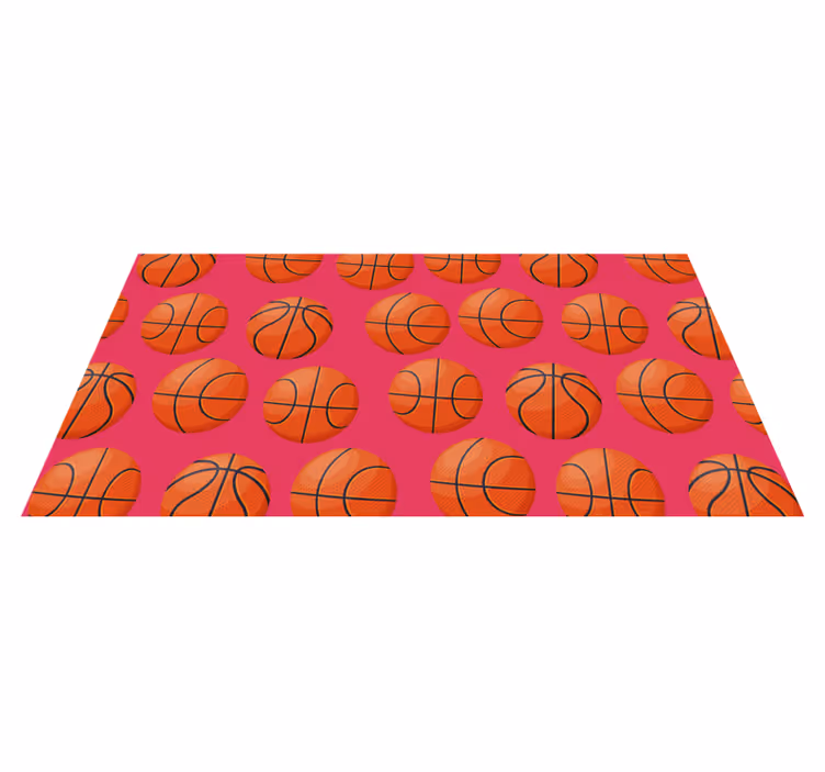 Alfombra vinílica baño Diseño original de pelotas de baloncesto - TenVinilo
