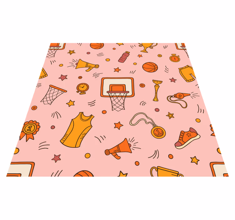 Alfombra vinílica juegos elementos deportivos y divertidos - TenVinilo