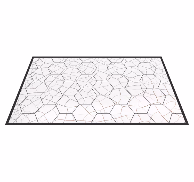Alfombra vinílica hidráulica Hexágonos de textura de porcelana gr - TenVinilo