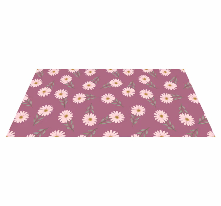 Alfombra vinílica flores conjunto de margaritas - TenVinilo