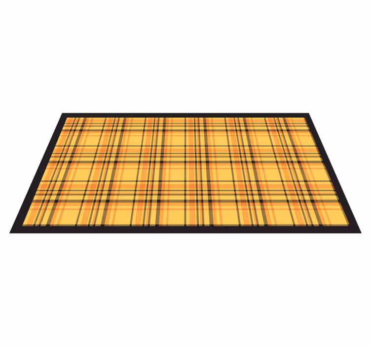 Alfombra vinílica salón Patrón de cuadros amarillos - TenVinilo