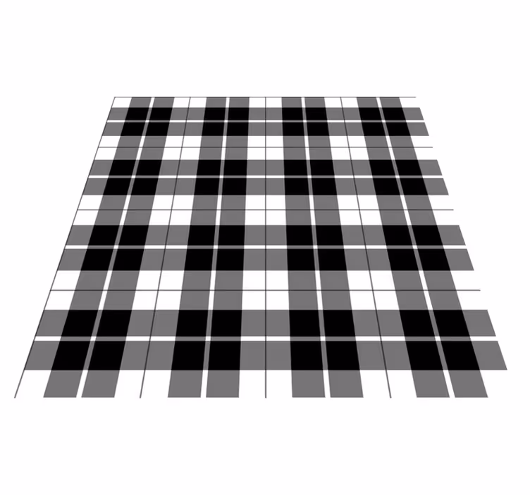 Alfombra vinílica geométrica en blanco y negro - TenVinilo