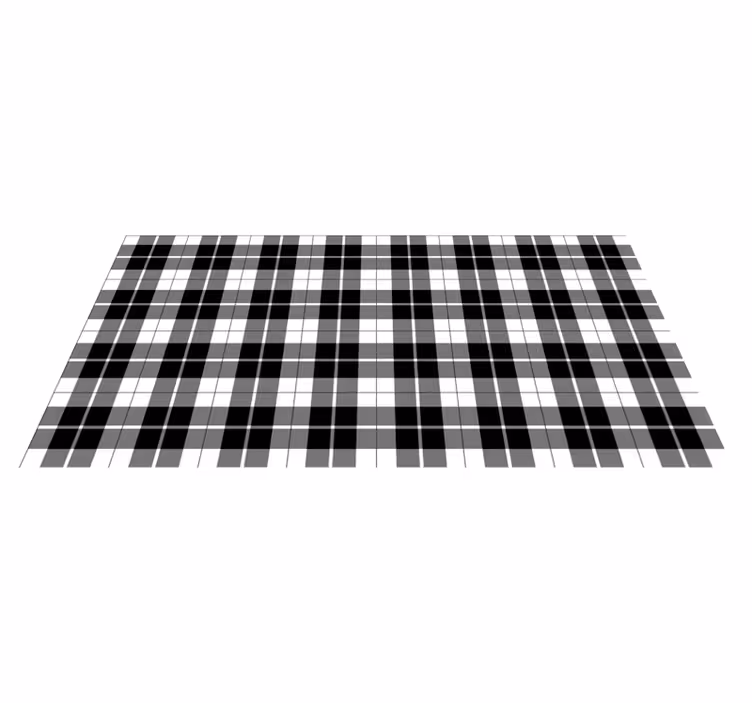 Alfombra vinílica geométrica patrón de cuadros contrastantes - TenVinilo