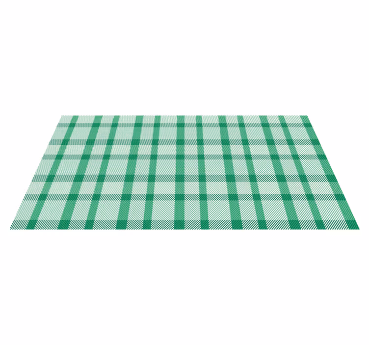 Alfombra vinílica rayas estilo de cuadros verdes - TenVinilo
