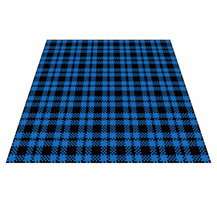 Alfombra vinilo cuadrada Estampado azul y negro - TenVinilo