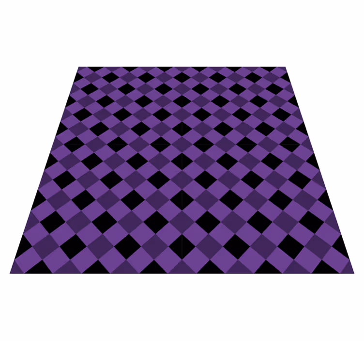 Alfombra vinílica geométrica patrón de cuadros morados - TenVinilo